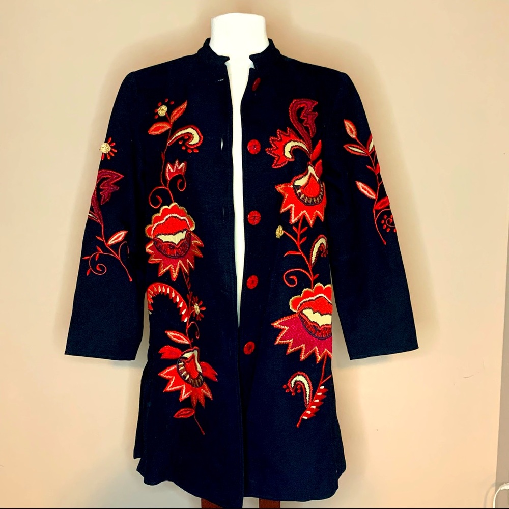 Indigo Moon | Black Embroidered Vintage Jacket